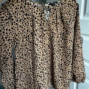 Chic Leopard Print Blouse with Long Sleeves
